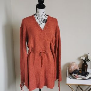 SHEIN bell-sleeve wrap dress